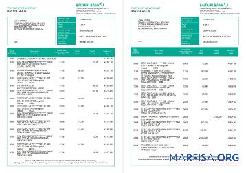 Printable Brunei Baiduri bank statement word 3 pages sample